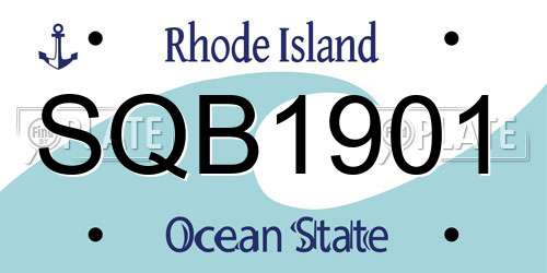 SQB1901 Rhode Island License Plate