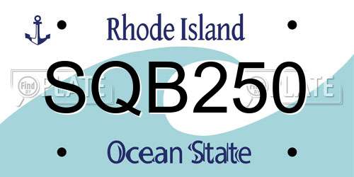 SQB250 Rhode Island License Plate