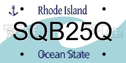 SQB25Q Rhode Island License Plate