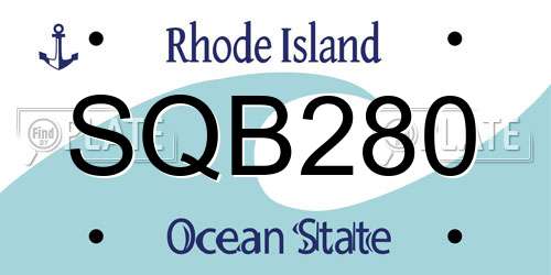 SQB280 Rhode Island License Plate