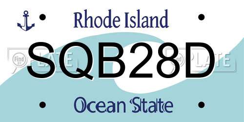 SQB28D Rhode Island License Plate