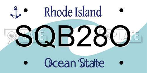 SQB28O Rhode Island License Plate
