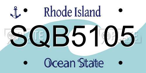 SQB5105 Rhode Island License Plate