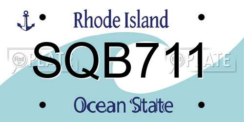 SQB711 Rhode Island License Plate