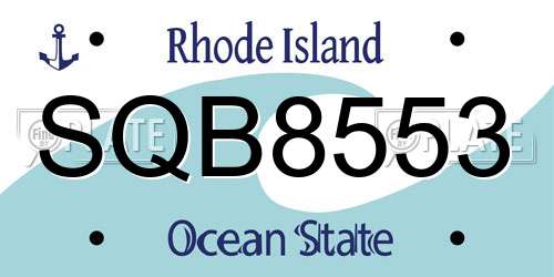 SQB8553 Rhode Island License Plate