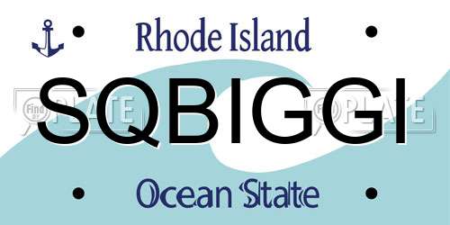 SQBIGGI Rhode Island License Plate
