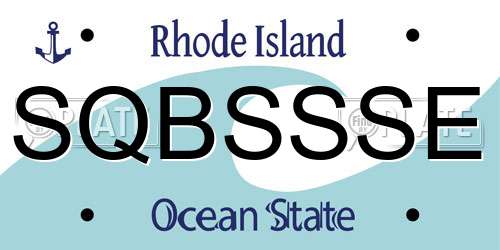 SQBSSSE Rhode Island License Plate