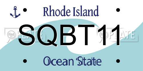 SQBT11 Rhode Island License Plate