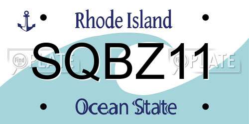 SQBZ11 Rhode Island License Plate