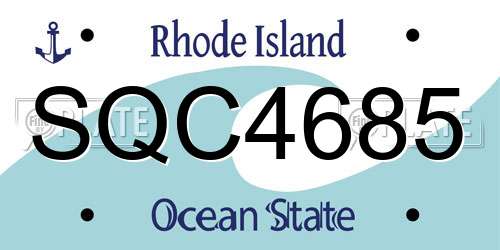 SQC4685 Rhode Island License Plate