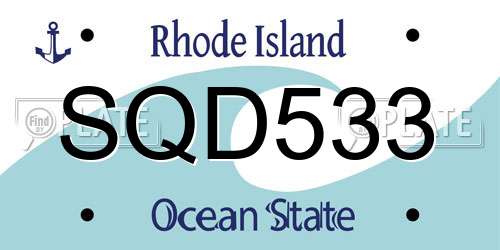 SQD533 Rhode Island License Plate