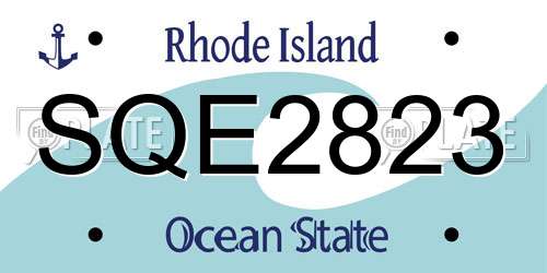 SQE2823 Rhode Island License Plate