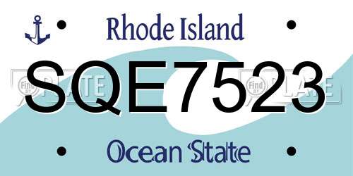 SQE7523 Rhode Island License Plate