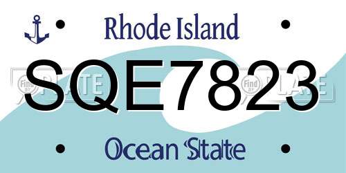 SQE7823 Rhode Island License Plate