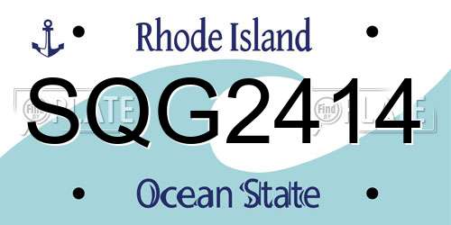 SQG2414 Rhode Island License Plate
