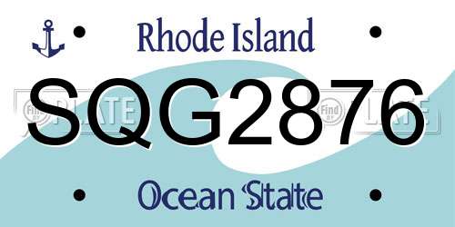 SQG2876 Rhode Island License Plate