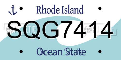 SQG7414 Rhode Island License Plate