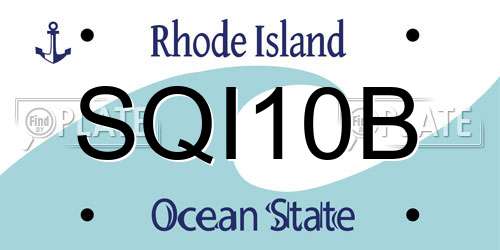 SQI10B Rhode Island License Plate