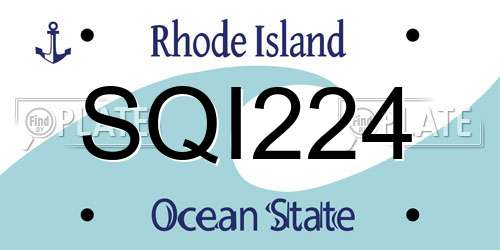 SQI224 Rhode Island License Plate