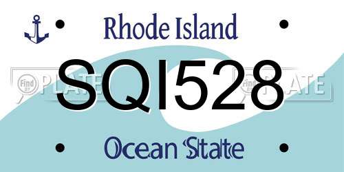 SQI528 Rhode Island License Plate
