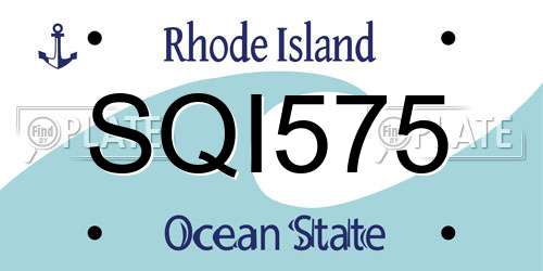 SQI575 Rhode Island License Plate