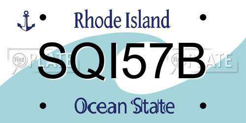 SQI57B Rhode Island License Plate