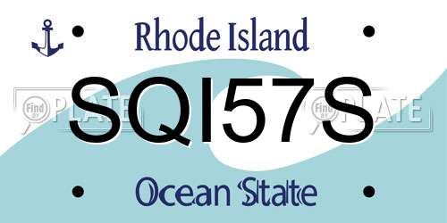 SQI57S Rhode Island License Plate
