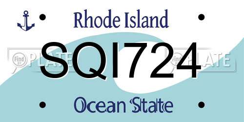 SQI724 Rhode Island License Plate