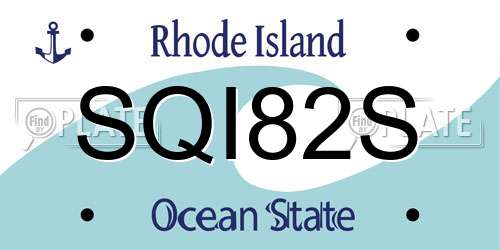 SQI82S Rhode Island License Plate