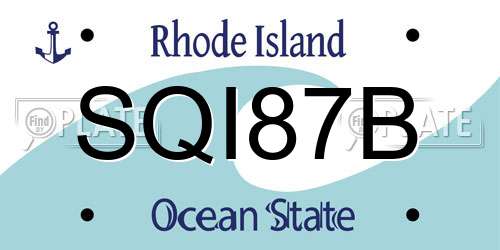 SQI87B Rhode Island License Plate