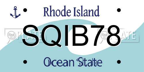 SQIB78 Rhode Island License Plate