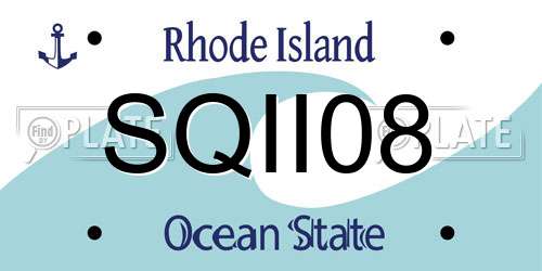 SQII08 Rhode Island License Plate