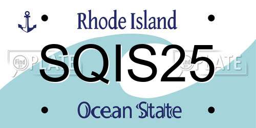 SQIS25 Rhode Island License Plate
