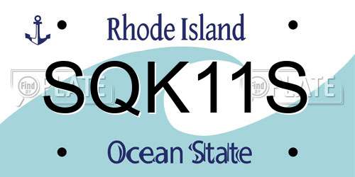 SQK11S Rhode Island License Plate