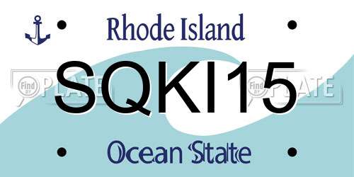 SQKI15 Rhode Island License Plate