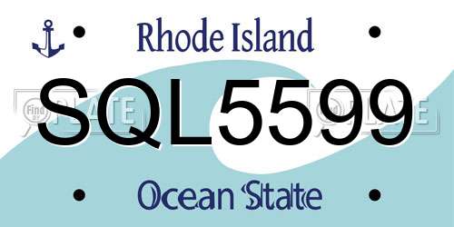 SQL5599 Rhode Island License Plate