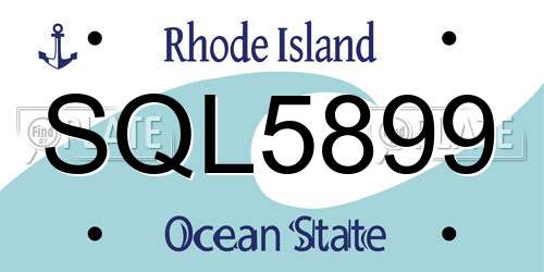 SQL5899 Rhode Island License Plate
