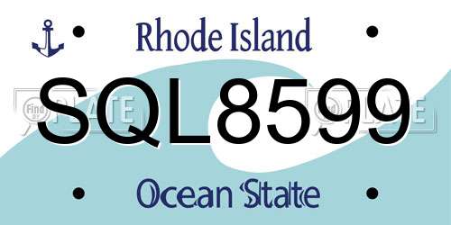 SQL8599 Rhode Island License Plate