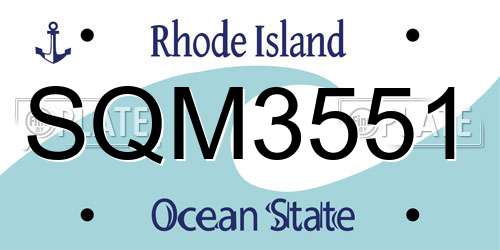 SQM3551 Rhode Island License Plate