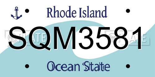 SQM3581 Rhode Island License Plate