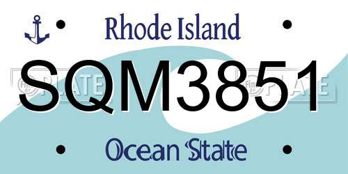 SQM3851 Rhode Island License Plate