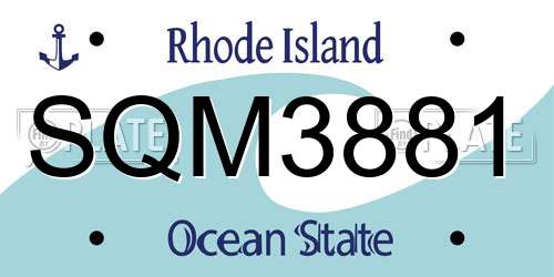 SQM3881 Rhode Island License Plate