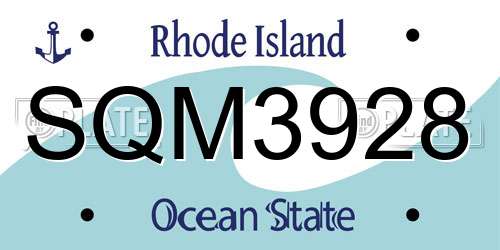 SQM3928 Rhode Island License Plate