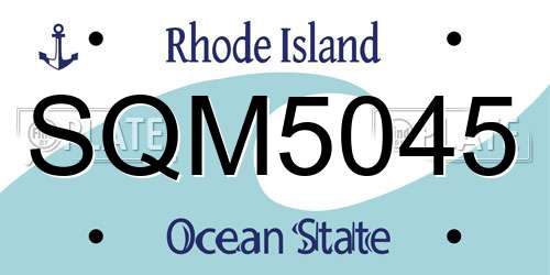 SQM5045 Rhode Island License Plate