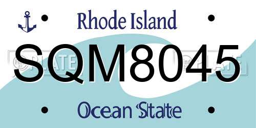SQM8045 Rhode Island License Plate