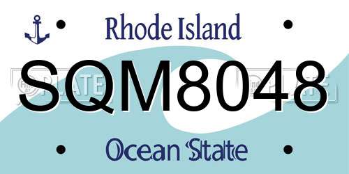 SQM8048 Rhode Island License Plate
