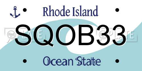 SQOB33 Rhode Island License Plate