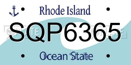SQP6365 Rhode Island License Plate