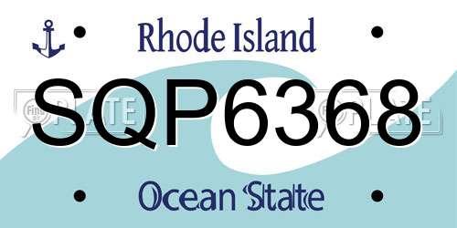 SQP6368 Rhode Island License Plate