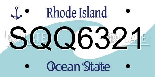 SQQ6321 Rhode Island License Plate